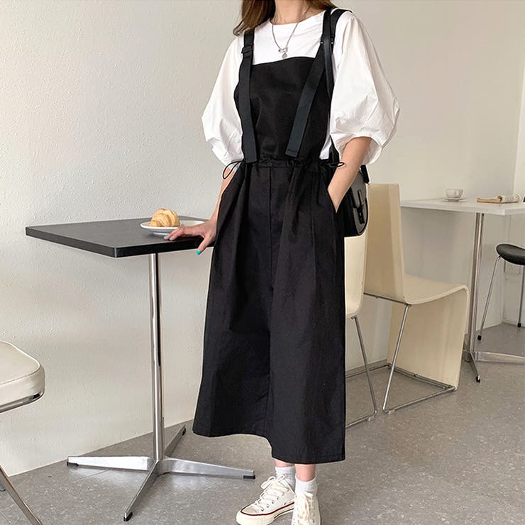 ブラック | ジャンパースカートセット レディース 春服 | Dewlily