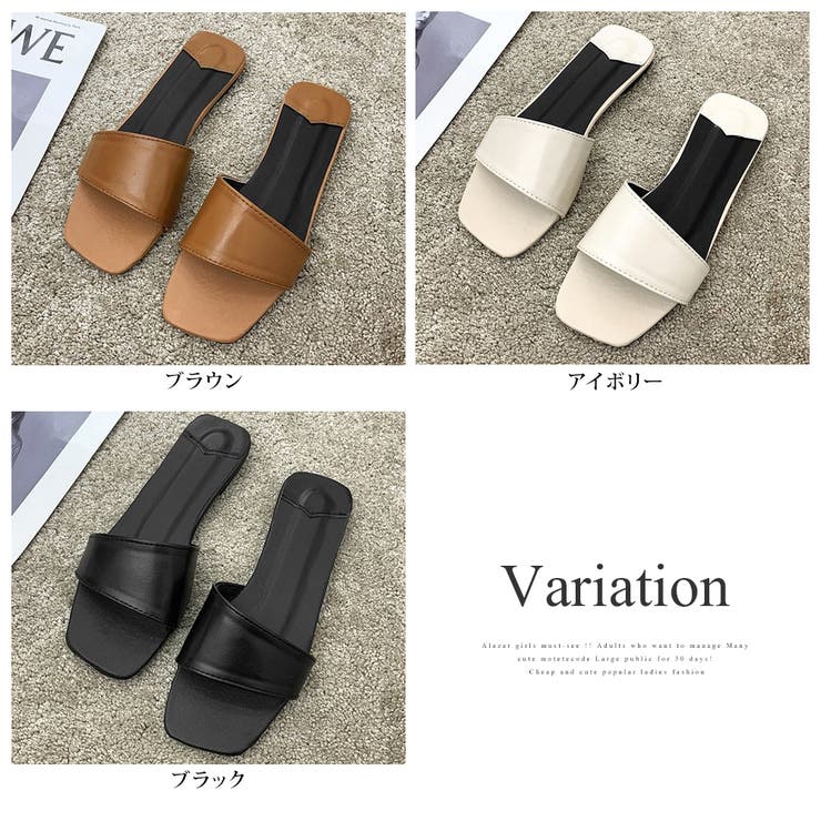 フラットミュールサンダル 韓国ファッション 10代 | Dewlily | 詳細画像5 