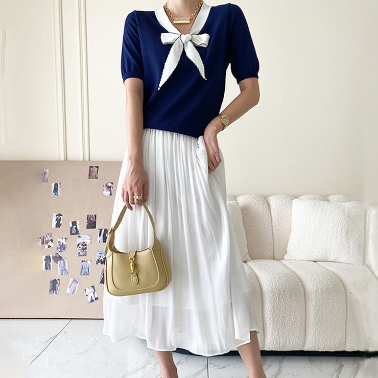 リボンサマーニット 韓国ファッション 10代 | Dewlily | 詳細画像11 