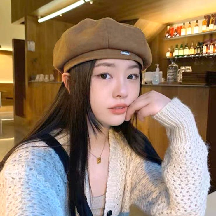 ワンポイントベレー帽 韓国ファッション 10代