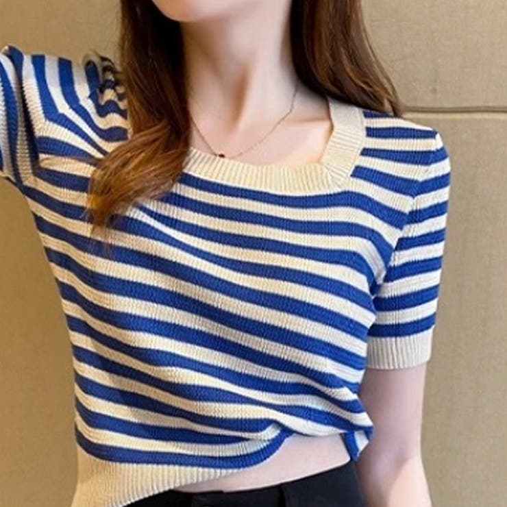 ボーダーサマーニット 韓国ファッション 10代 | Dewlily | 詳細画像15 