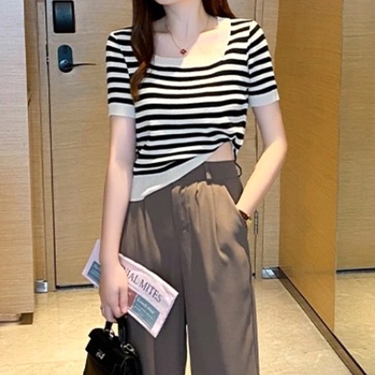 ボーダーサマーニット 韓国ファッション 10代 | Dewlily | 詳細画像16 