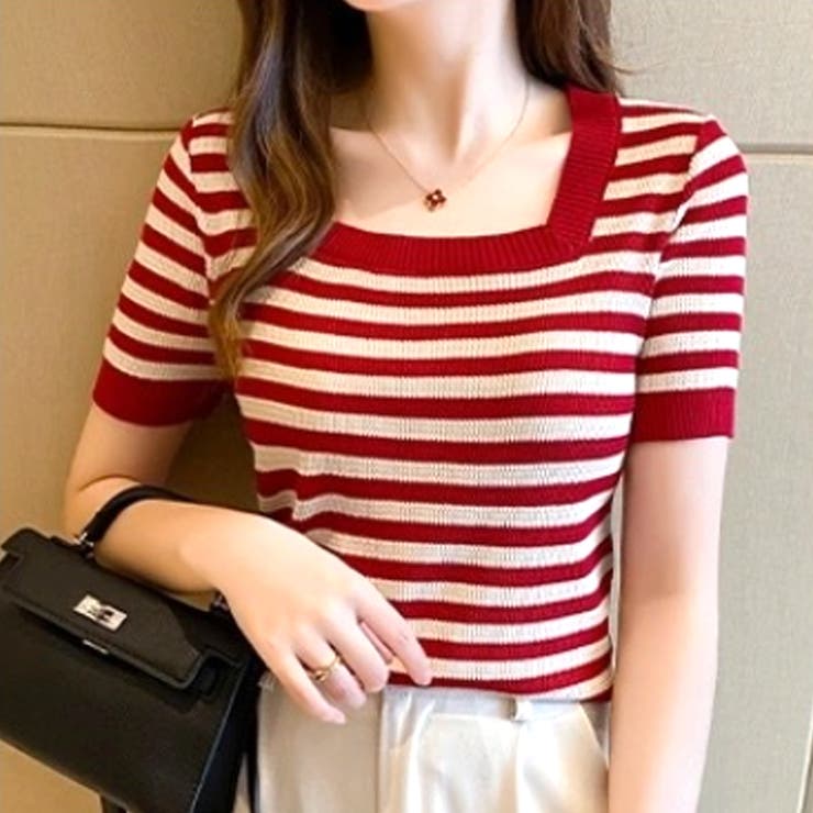 ボーダーサマーニット 韓国ファッション 10代 | Dewlily | 詳細画像17 