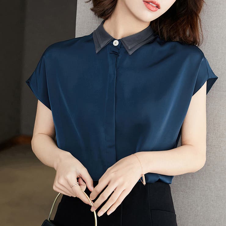 サテン風ブラウス 韓国ファッション 10代 | Dewlily | 詳細画像10 