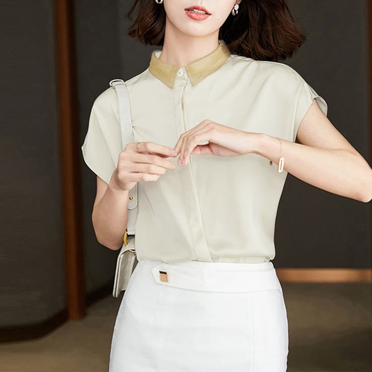 サテン風ブラウス 韓国ファッション 10代 | Dewlily | 詳細画像14 