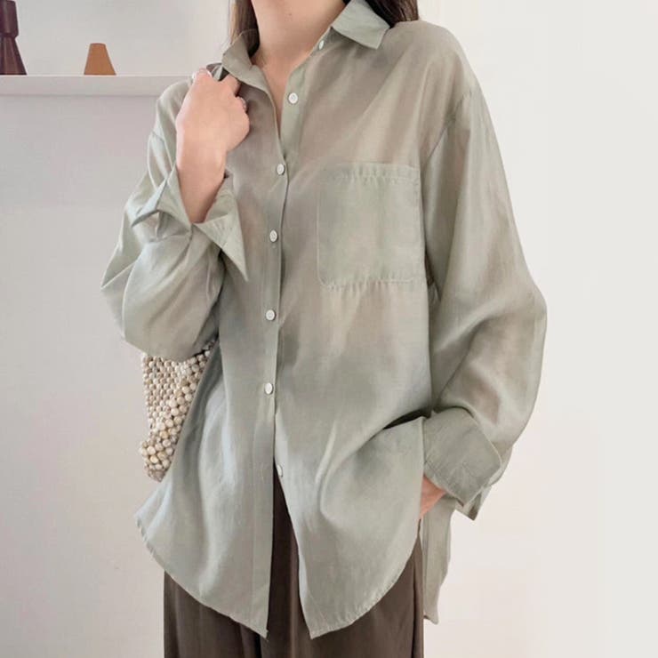 シアーシャツブラウス 韓国ファッション 10代 | Dewlily | 詳細画像10 