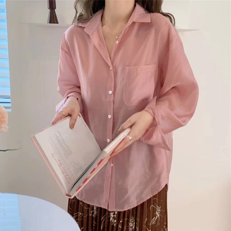 シアーシャツブラウス 韓国ファッション 10代 | Dewlily | 詳細画像11 