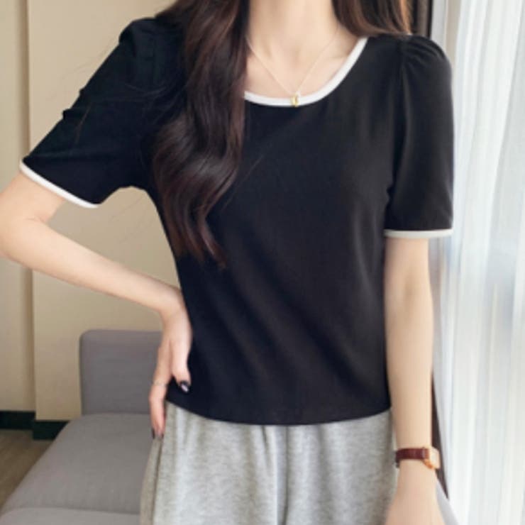 バイカラーTシャツ 韓国ファッション 10代 | Dewlily | 詳細画像11 