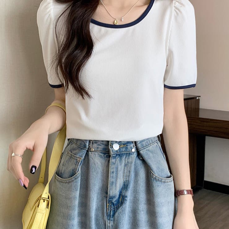 バイカラーTシャツ 韓国ファッション 10代 | Dewlily | 詳細画像14 