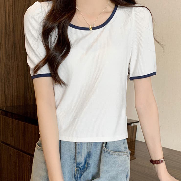 バイカラーTシャツ 韓国ファッション 10代 | Dewlily | 詳細画像7 