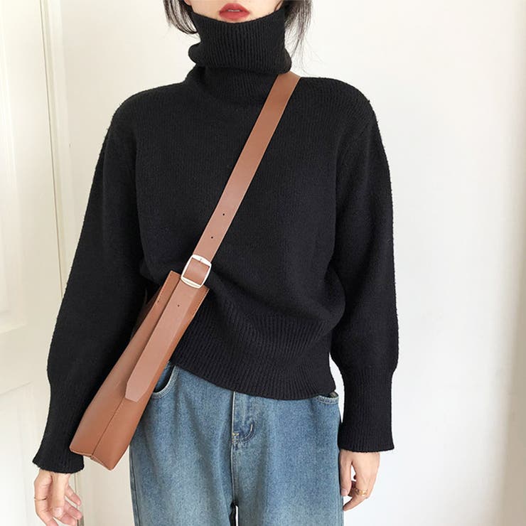 ブラック | タートルネックセーター 秋 冬 | Dewlily