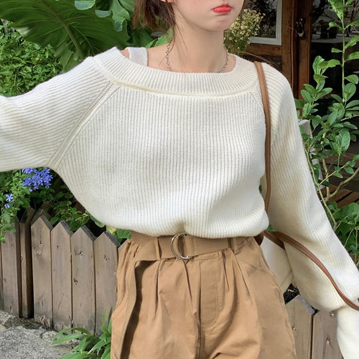 ワンショルダーニット 秋 冬[品番：AMSW1777722]｜Dewlily（デュー