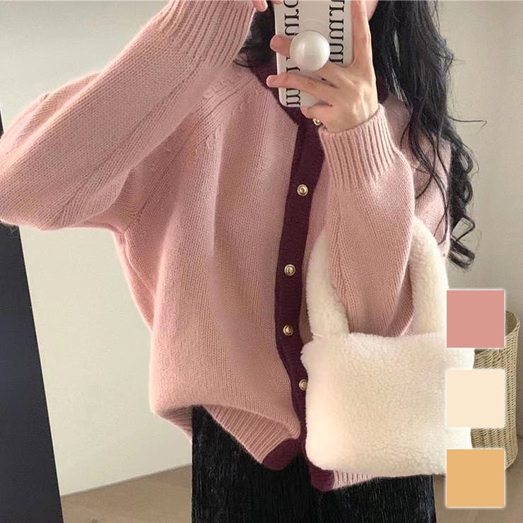 配色カラーニットトップス 秋 冬 | Dewlily | 詳細画像1 