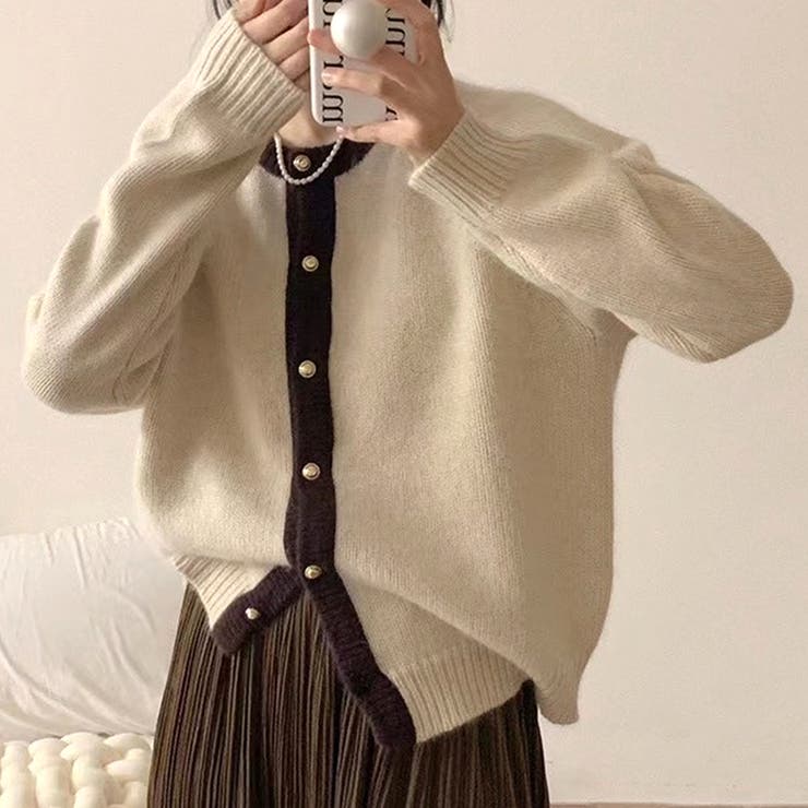 配色カラーニットトップス 秋 冬 | Dewlily | 詳細画像13 