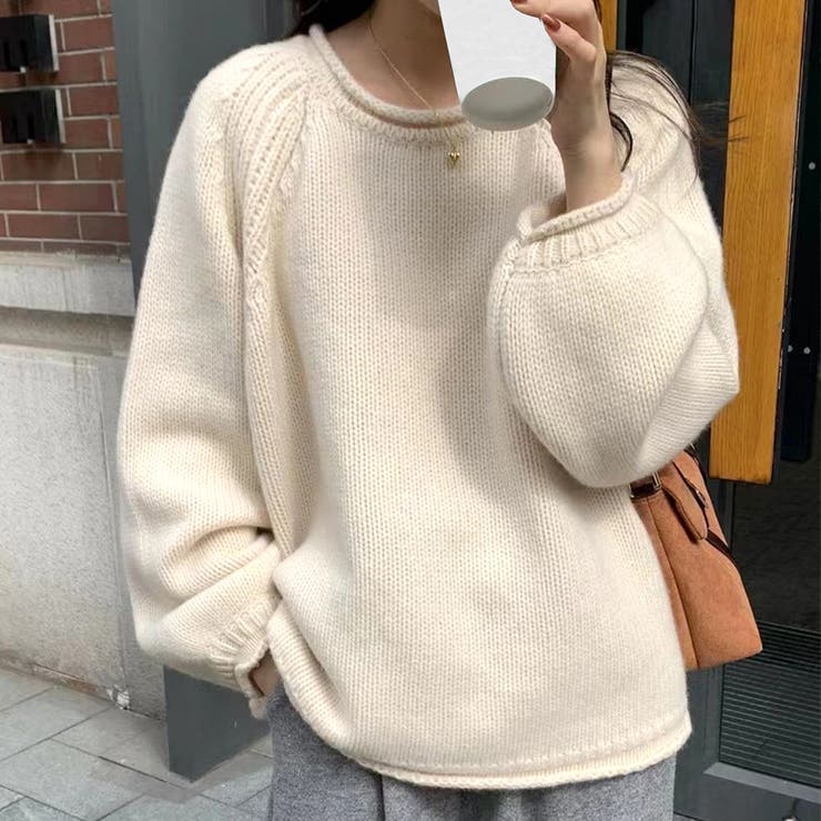 シンプルルーズニット 秋 冬[品番：AMSW1777711]｜Dewlily（デュー