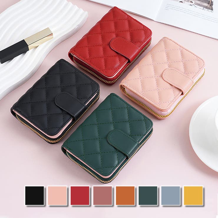 キルティングミニカードケース 春夏秋冬 韓国ファッション | Dewlily | 詳細画像1 