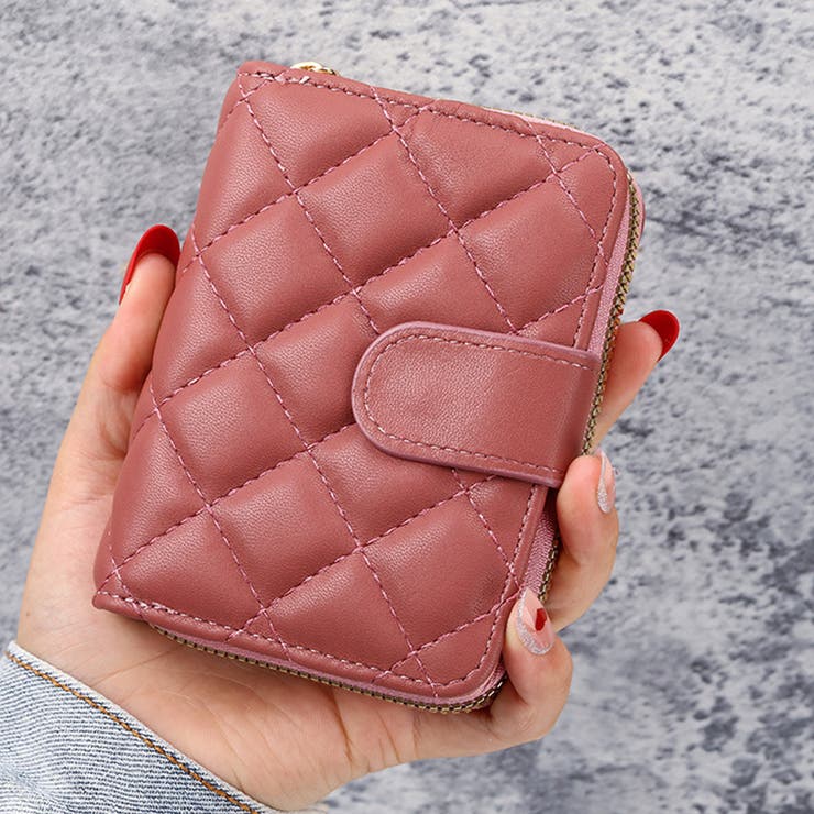ピンク | キルティングミニカードケース 春夏秋冬 韓国ファッション | Dewlily