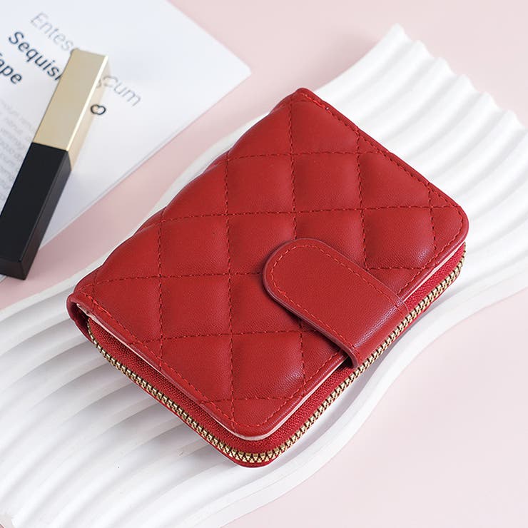 レッド | キルティングミニカードケース 春夏秋冬 韓国ファッション | Dewlily