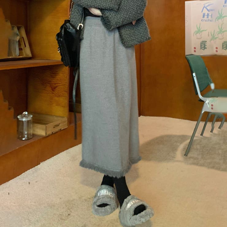 フリンジロングスカート レディース 10代 | Dewlily | 詳細画像16 