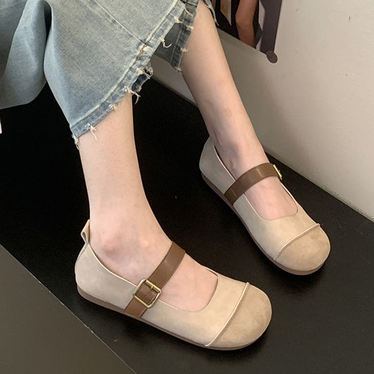 ベージュ | ストラップバレエシューズ レディース 10代 | Dewlily