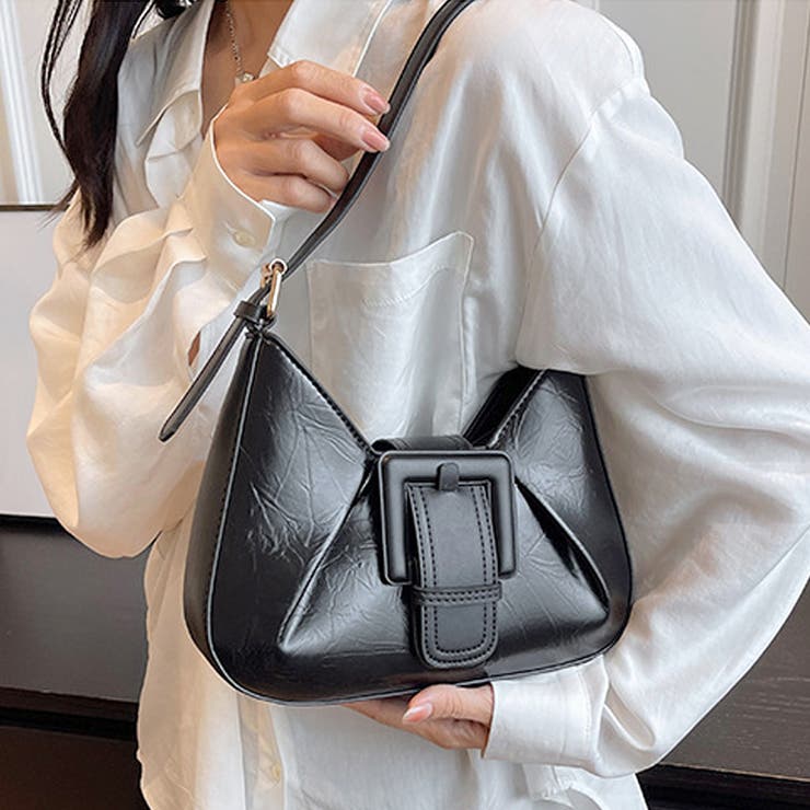 ブラック | しわ加工ミニショルダーバッグ レディース 10代 | Dewlily