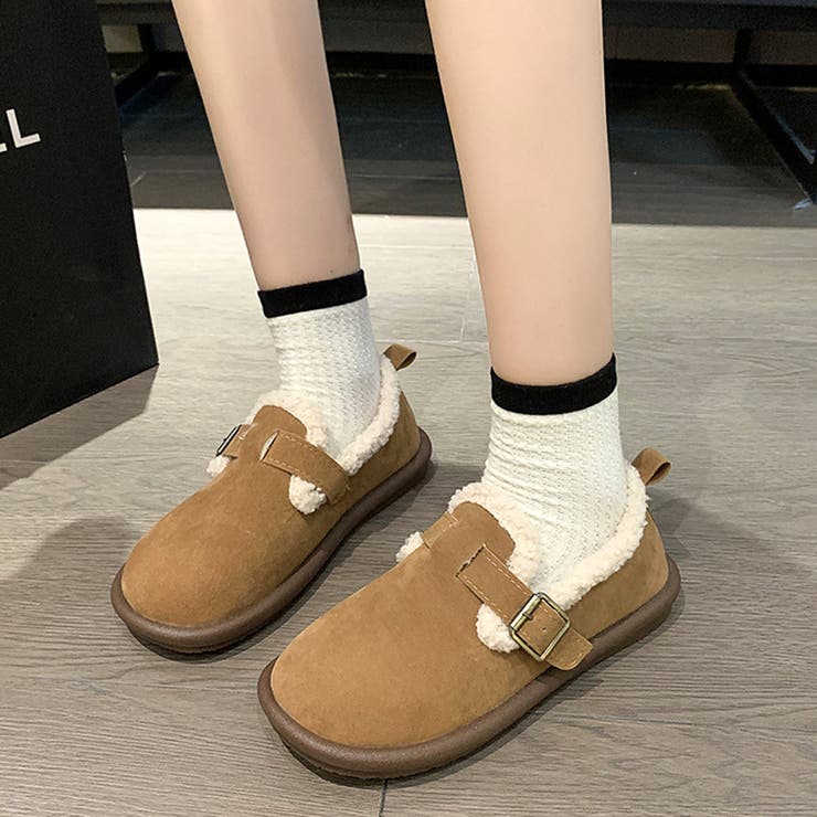 キャメル | フラットボアシューズ レディース 10代 | Dewlily