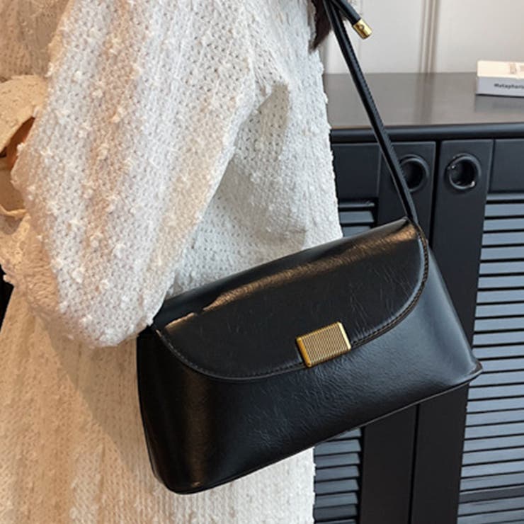 ブラック | トラペーズショルダーバッグ レディース 10代 | Dewlily
