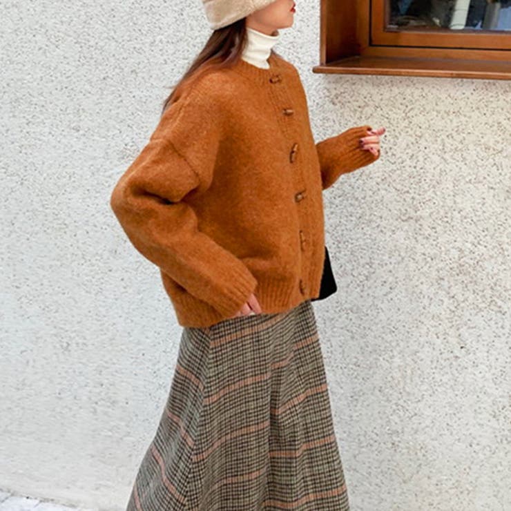 klee ボタンディティールカーディガン ボタンディテールカーディガン - ダークベージュ - レディース