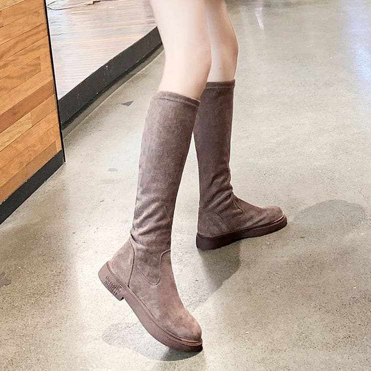 フェイクスエードロングブーツ レディース 10代[品番：AMSW1777881