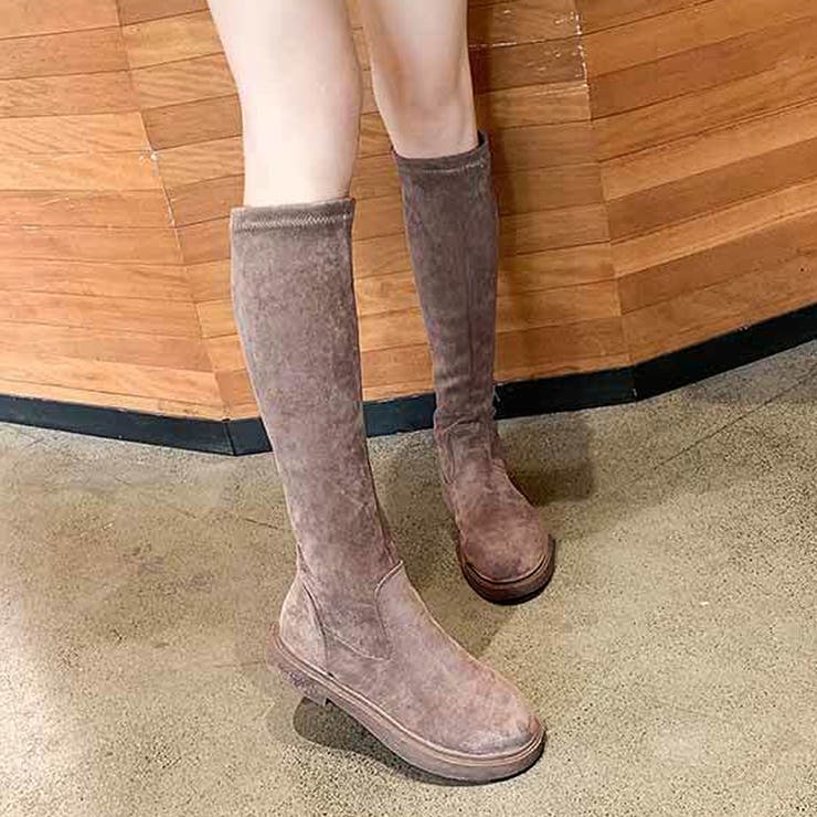 フェイクスエードロングブーツ レディース 10代[品番:AMSW1777881 フェイクスエードロングブーツ レディース 10代[品番:AMSW1777881