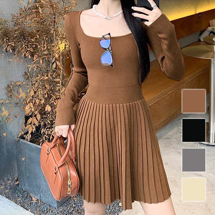 ニットプリーツワンピース レディース 10代 | Dewlily | 詳細画像1 