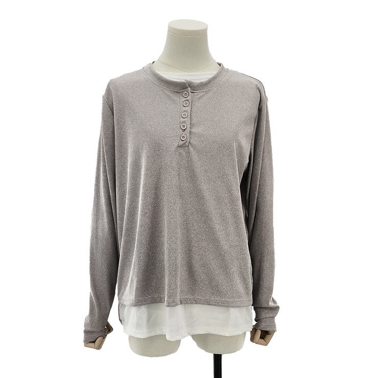 レイヤード風ドッキングシャツ レディース 10代 | Dewlily | 詳細画像14 