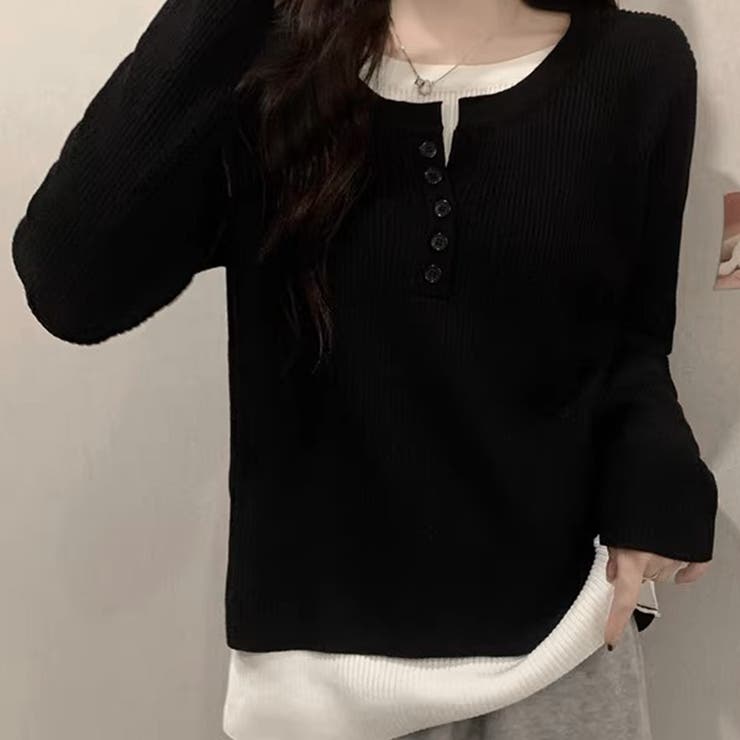 レイヤード風ドッキングシャツ レディース 10代 | Dewlily | 詳細画像9 