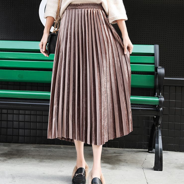 ベロアプリーツロングスカート レディース 10代 | Dewlily | 詳細画像10 