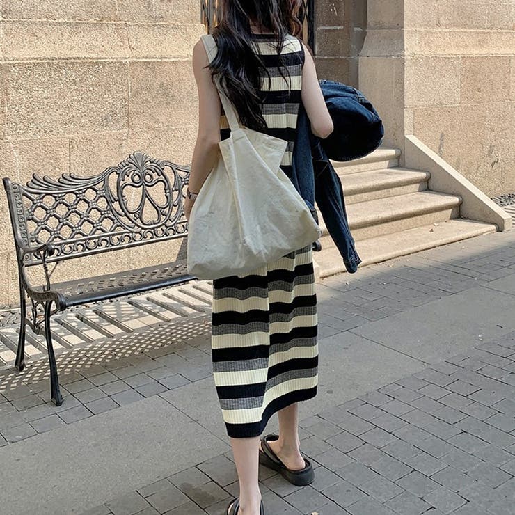 ボーダー配色ワンピース レディース 10代 | Dewlily | 詳細画像10 