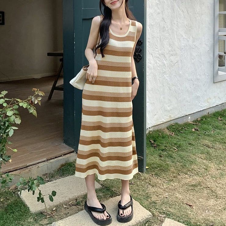 ボーダー配色ワンピース レディース 10代 | Dewlily | 詳細画像2 