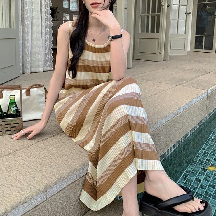 ボーダー配色ワンピース レディース 10代 | Dewlily | 詳細画像4 
