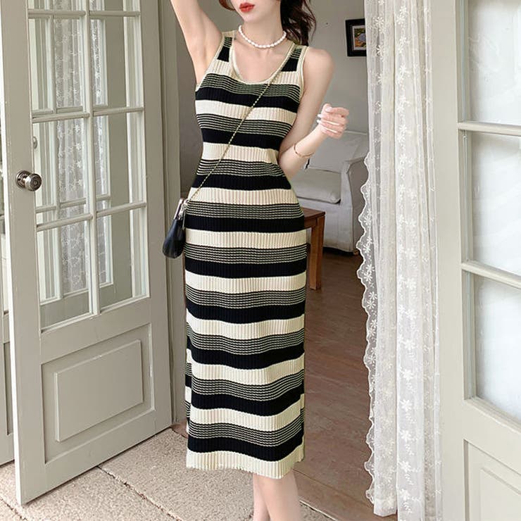 ボーダー配色ワンピース レディース 10代 | Dewlily | 詳細画像7 