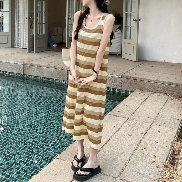 ボーダー配色ワンピース レディース 10代 | Dewlily | 詳細画像9 