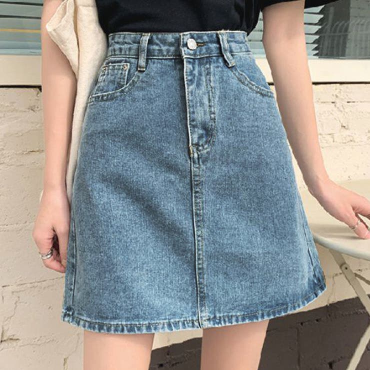 ブルー | デニム風ミニスカート レディース 10代 | Dewlily