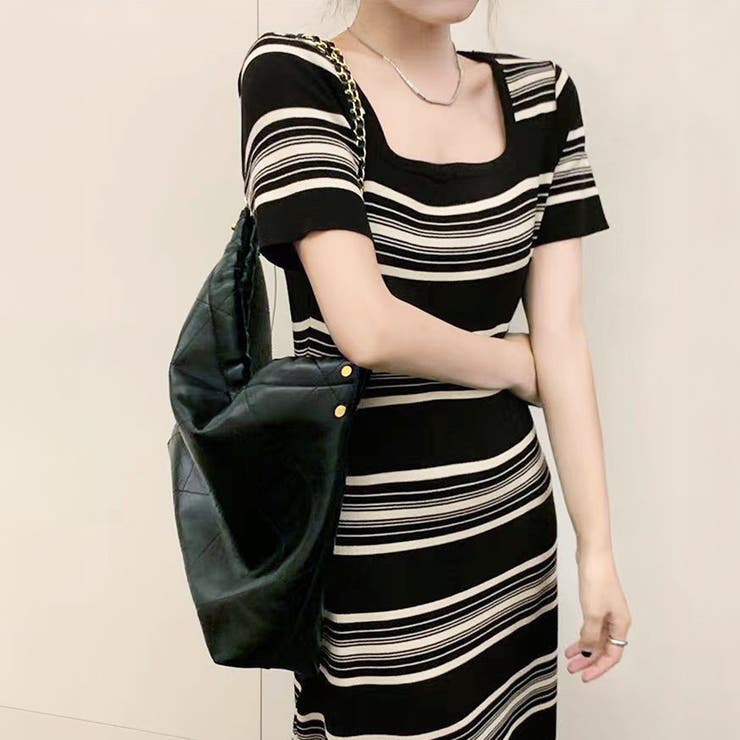 マルチボーダー半袖ワンピース レディース 10代 | Dewlily | 詳細画像14 