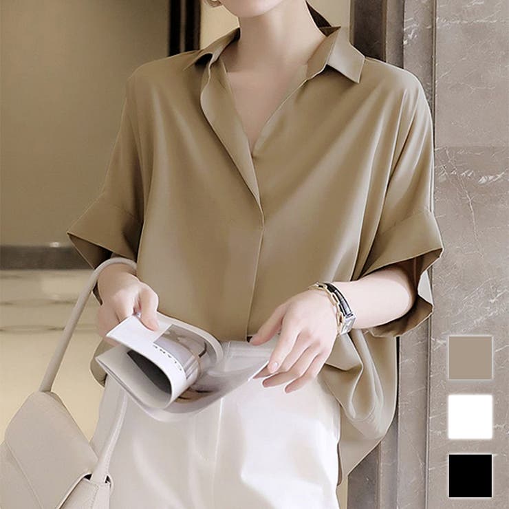 スキッパーシャツブラウス レディース 10代 | Dewlily | 詳細画像1 