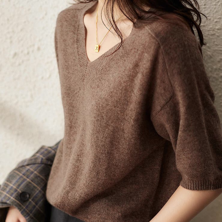 五分丈半袖サマーニット レディース 10代 | Dewlily | 詳細画像9 