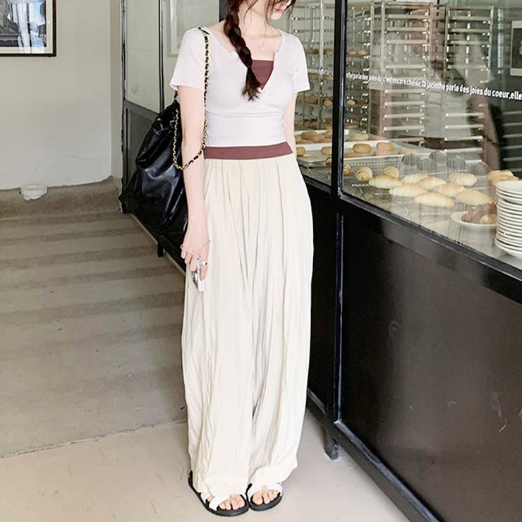 バイカラードッキングTシャツ レディース 10代 | Dewlily | 詳細画像12 