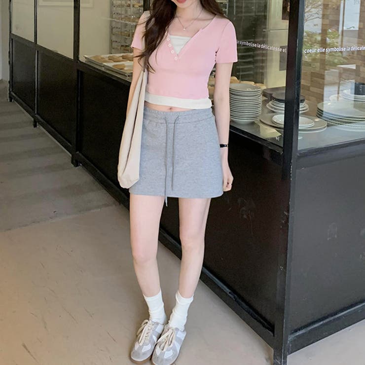 バイカラードッキングTシャツ レディース 10代 | Dewlily | 詳細画像2 