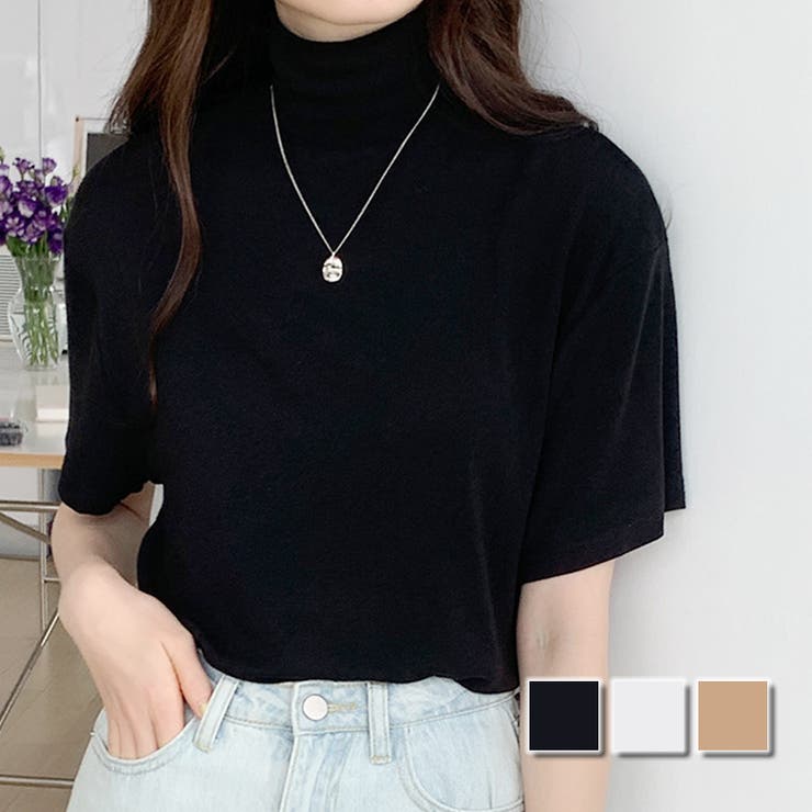 ハイネック半袖ニット レディース 10代 | Dewlily | 詳細画像1 