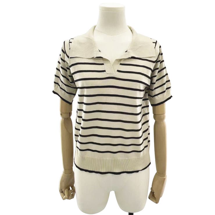 スキッパーボーダー半袖ニット レディース 10代 | Dewlily | 詳細画像15 