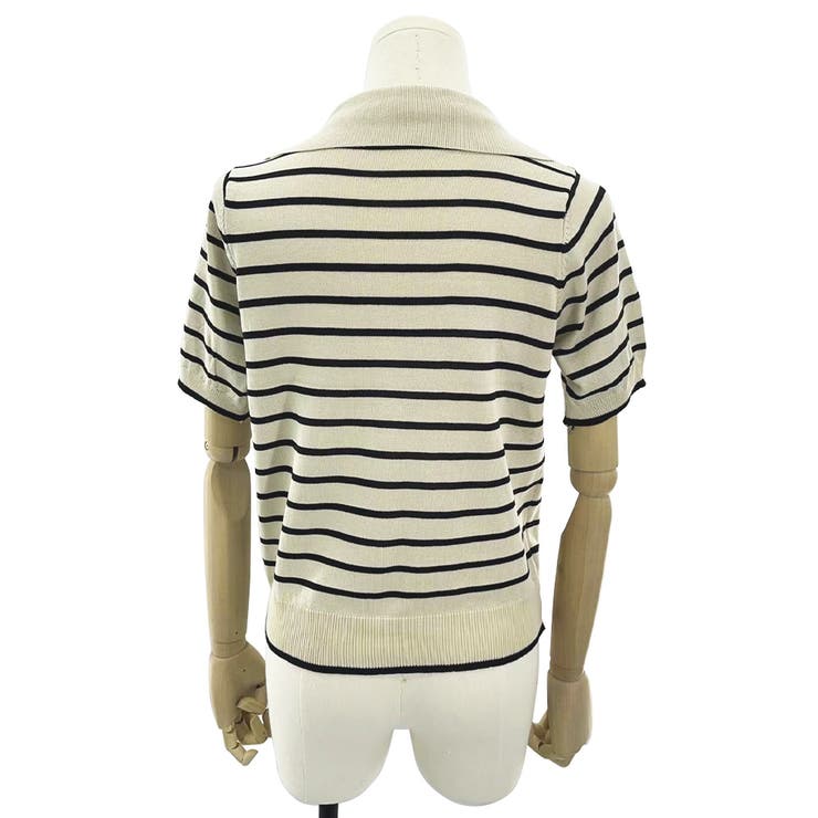 スキッパーボーダー半袖ニット レディース 10代 | Dewlily | 詳細画像17 