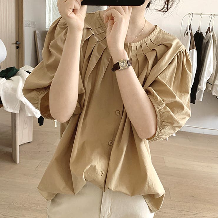 パフスリーブタックブラウス レディース 10代 | Dewlily | 詳細画像3 