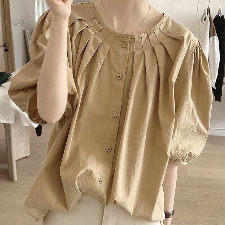 パフスリーブタックブラウス レディース 10代 | Dewlily | 詳細画像8 